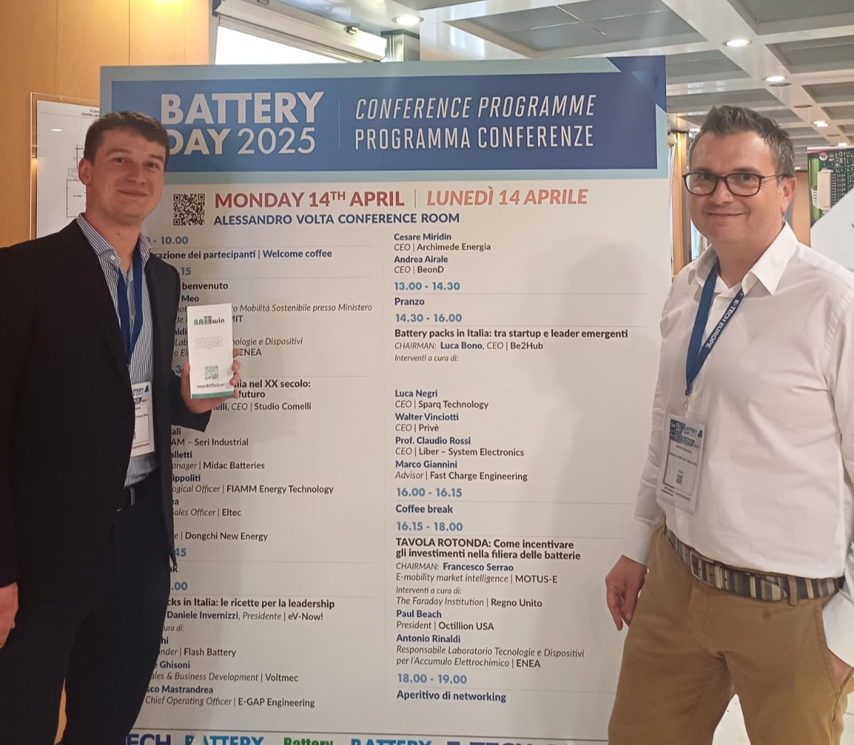 Nello scatto: Simone Mausoli, National Market Leader Energy Transition e Giacomo Grosa, Project Manager & Battery Regulation Developer di Bureau Veritas.