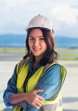 woman working airport