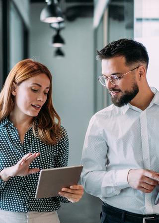 people talking office